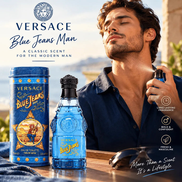 Versace Blue Jeans Eau de Toilette 75ml x 2 Men's Perfume Duo Set