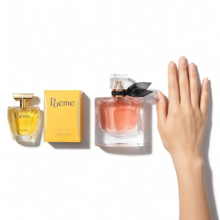 Lancôme La Vie Est Belle L’Elixir Refillable EDP Spray 50ml & Lancôme Poème EDP Spray 100ml Ultra-Rich Floral Gourmand & Warm Floral Oriental Feminine Fragrance Duo Gift Set | Iconic French Luxury Perfume Bundle for Her