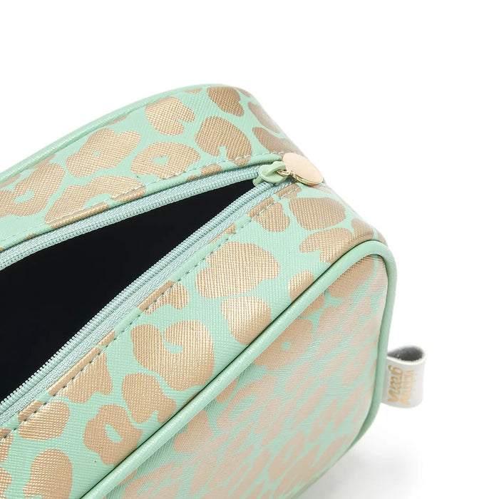 Victoria Green Beauty Kit Case in Leopard Jade
