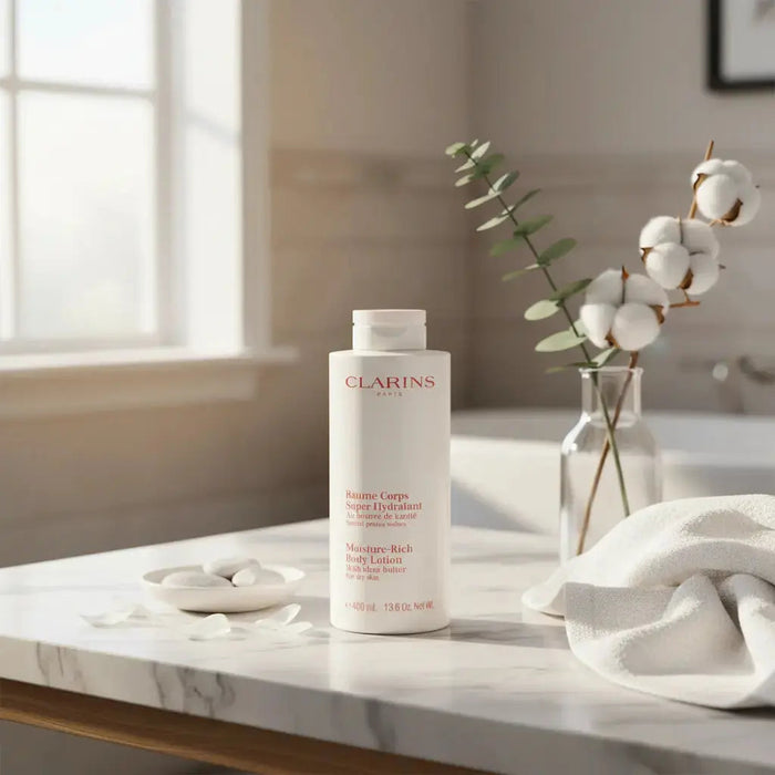 Clarins Moisture Rich Body Lotion with Shea Butter 400ml for Dry Skin