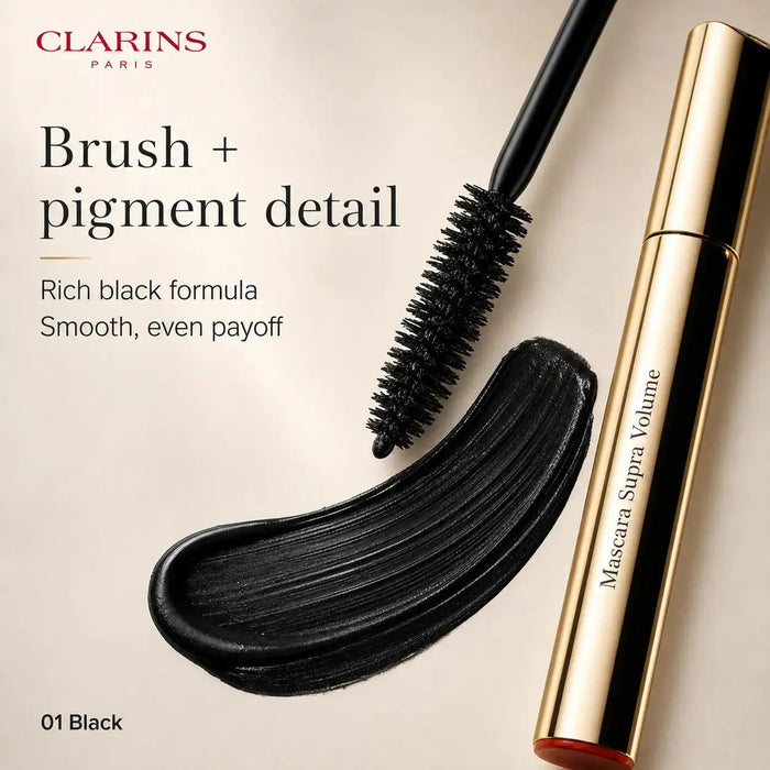 Clarins Supra Volume Mascara 8ml - 01 Intense Black Pack of 3