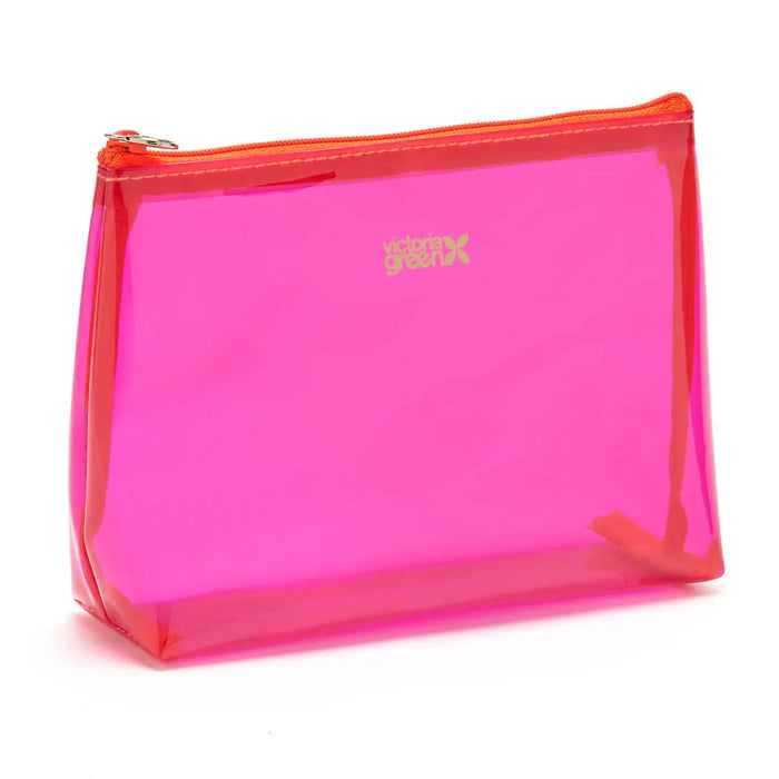 Pink Deco Lily Threefold Hanging Wash and Small Clear Makeup Bag Set