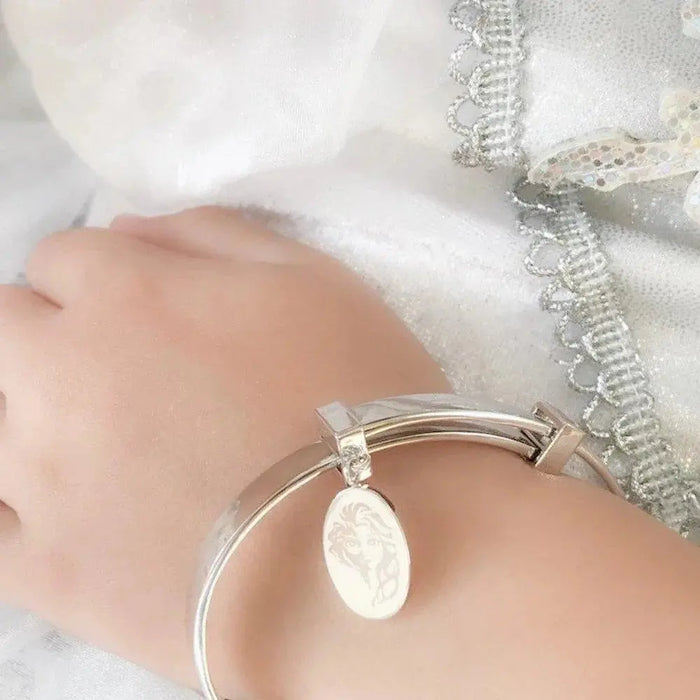 Disney's FROZEN 2 Kids Elsa Expandable Bangle 'White Gold Plated' DFB162