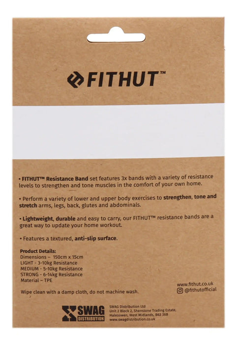 FITHUT 3 Resistance Band Set - Pink
