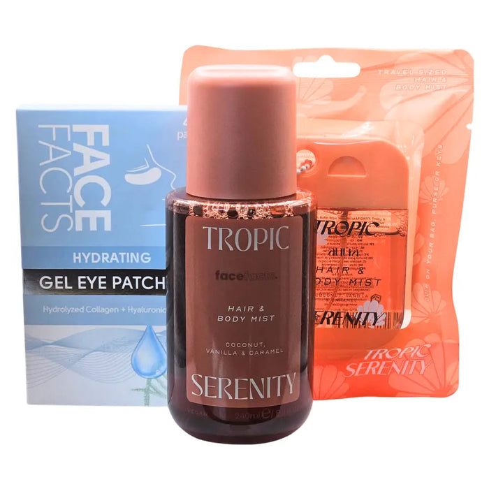 Face Facts Travel Refresh Bundle Fragrance Mist + Hair Mist + Eye Patches