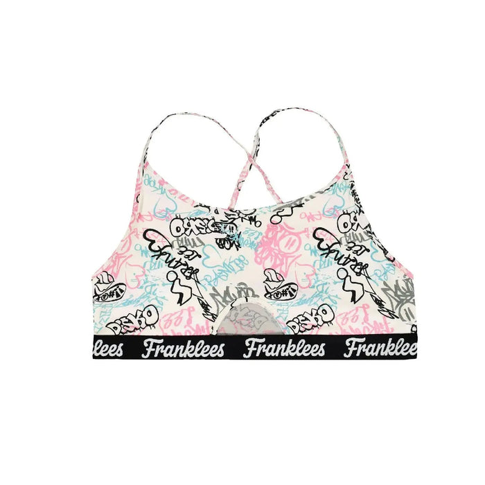 Franklees Women's Graffiti Cut Out Crop Top Small