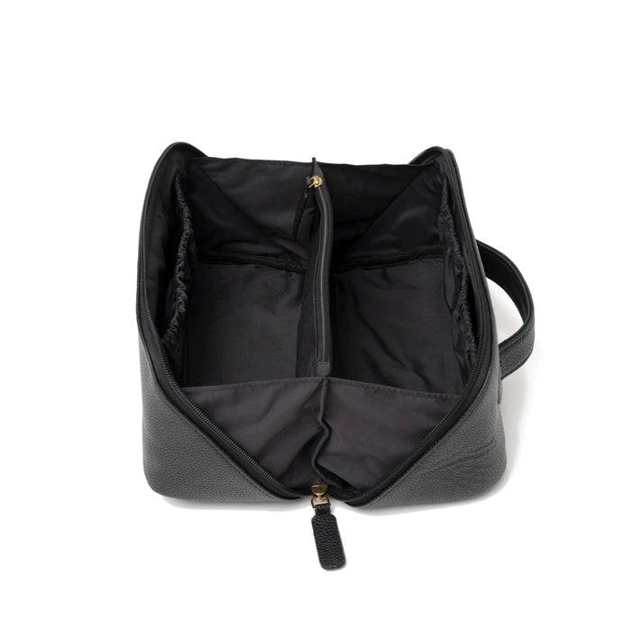 Victoria Green 'Freya' Black Makeup Bag | Fold-Out Travel Cosmetic Bag