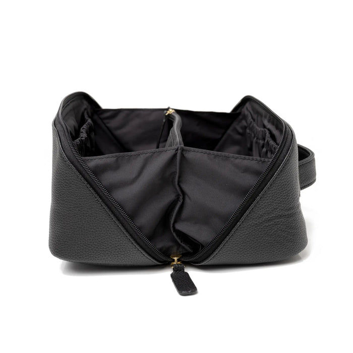 Victoria Green 'Freya' Black Makeup Bag | Fold-Out Travel Cosmetic Bag