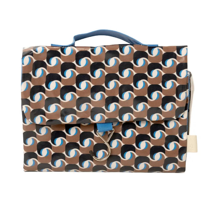 Geometra Azure Threefold Hanging Wash Bag and Beauty Kit Case Set