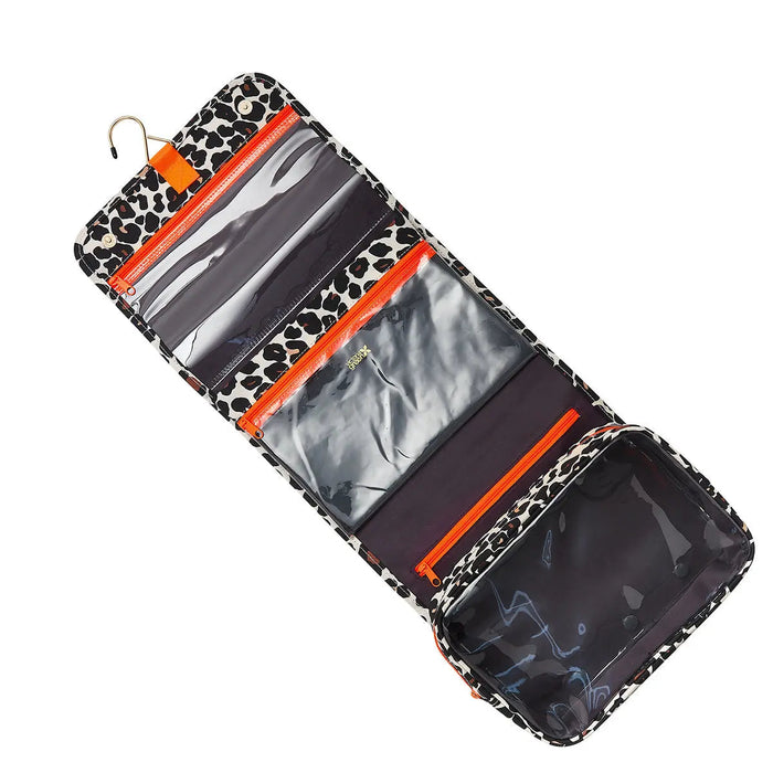 Victoria Green 'Emma' 3 in 1 Hanging Wash Bag in Leopard Print