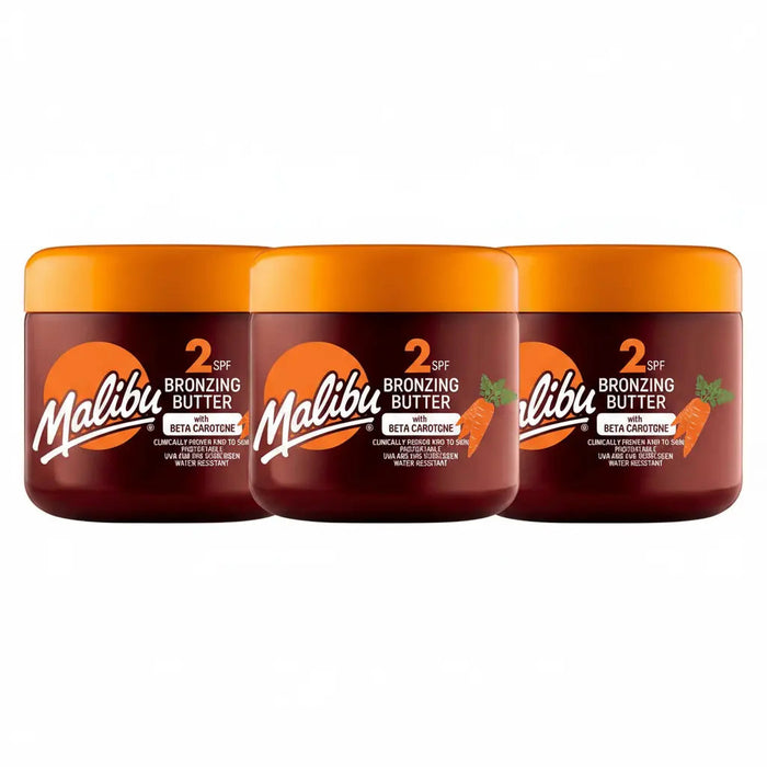 Malibu Sun SPF 2 Bronzing Body Butter with Beta Carotene 300ml Pack of 3