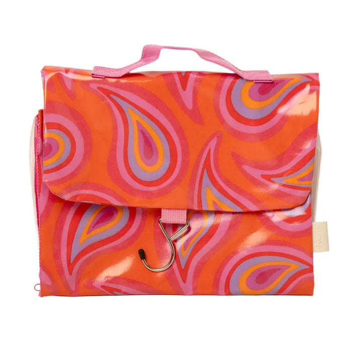 Groovy Paisley Threefold Hanging Wash Bag and Beauty Kit Case Set