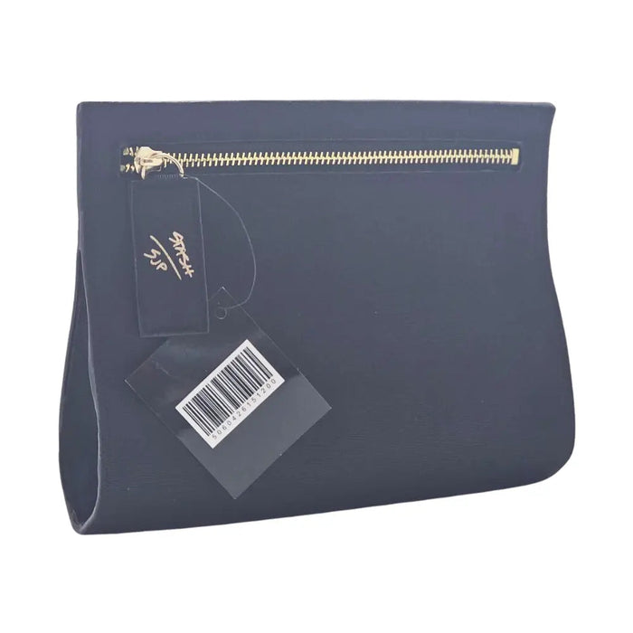 Sarah Jessica Parker SJP Stash Black Clutch Bag with Gold Zip