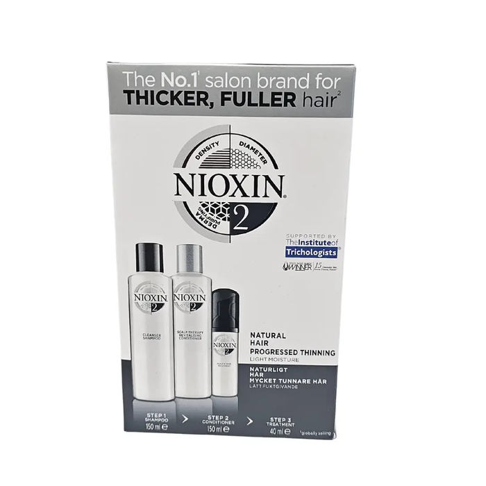 Nioxin System 2 Natural Hair Progessed Thinning Shampoo + Conditioner + Treatment
