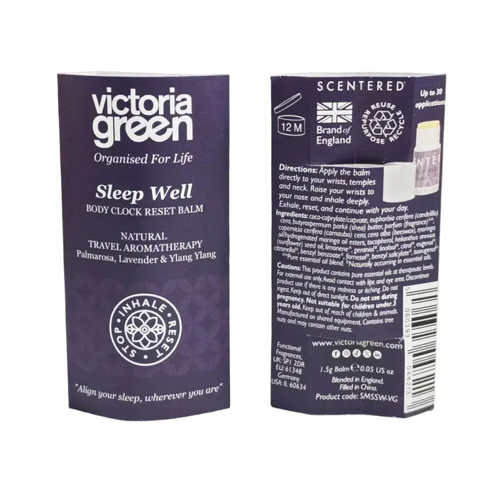 Sleep Well Body Clock Reset Balm Natural Travel Aromatherapy 1.5g Pack of 3