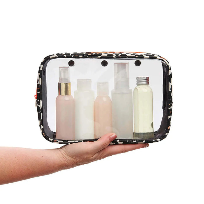 Victoria Green 'Emma' 3 in 1 Hanging Wash Bag in Leopard Print