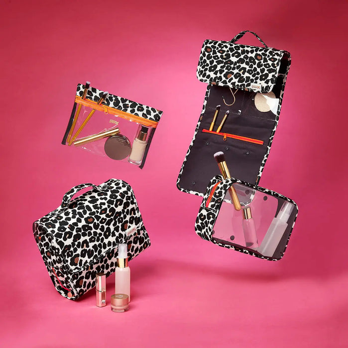 Victoria Green 'Emma' 3 in 1 Hanging Wash Bag in Leopard Print