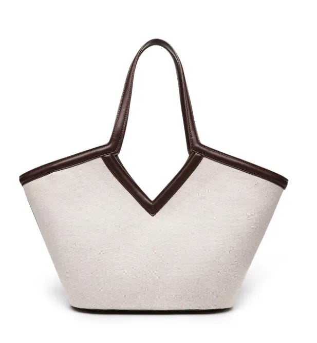 Victoria Green V-Structured Large Shoulder Tote Bag