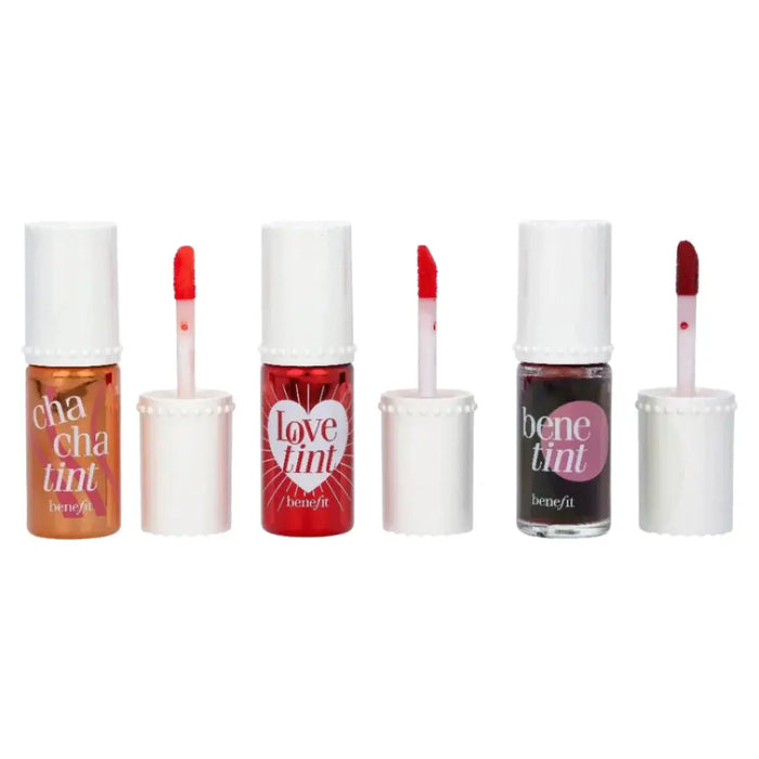 BENEFIT TINT SET: CHACHATINT CHEEK & LIP STAIN ORANGE 6ML + RED 6ML +  FIERY RED 6ML