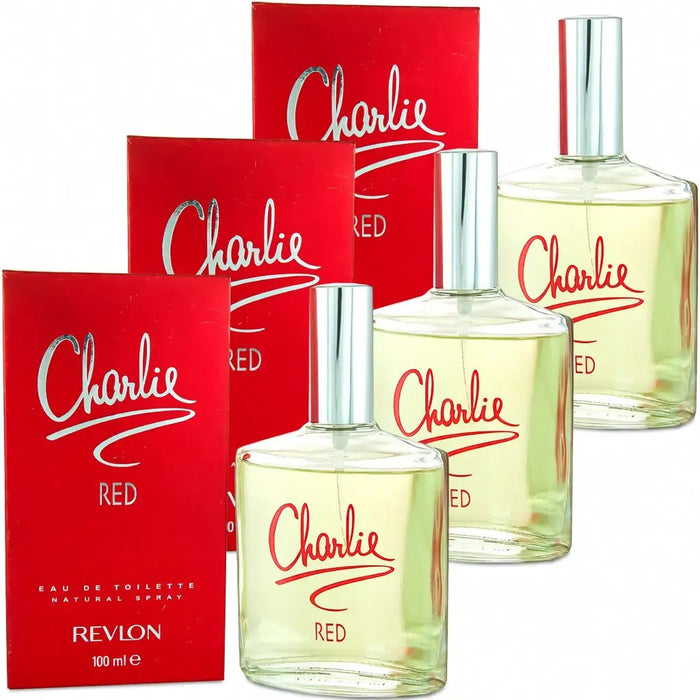 Revlon Charlie Red Women's Perfume Bundle 3 x EDT Spray 100ml