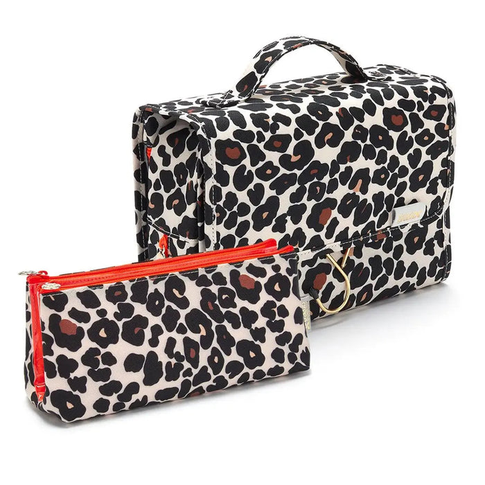 Victoria Green 'Emma' 3 in 1 Hanging Wash Bag in Leopard Print