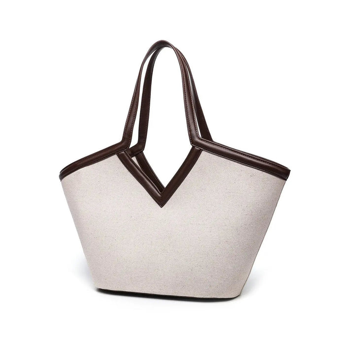 Victoria Green V-Structured Large Shoulder Tote Bag